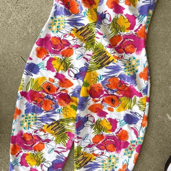 RARE 1980s Bony Shrikov Bodywear Floral Print Jumpsuit, Size L, Excellent Condit - Picture 4 of 10